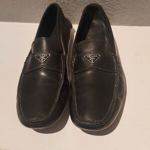 Prada Black Loafers Slip-On Minimalist Design